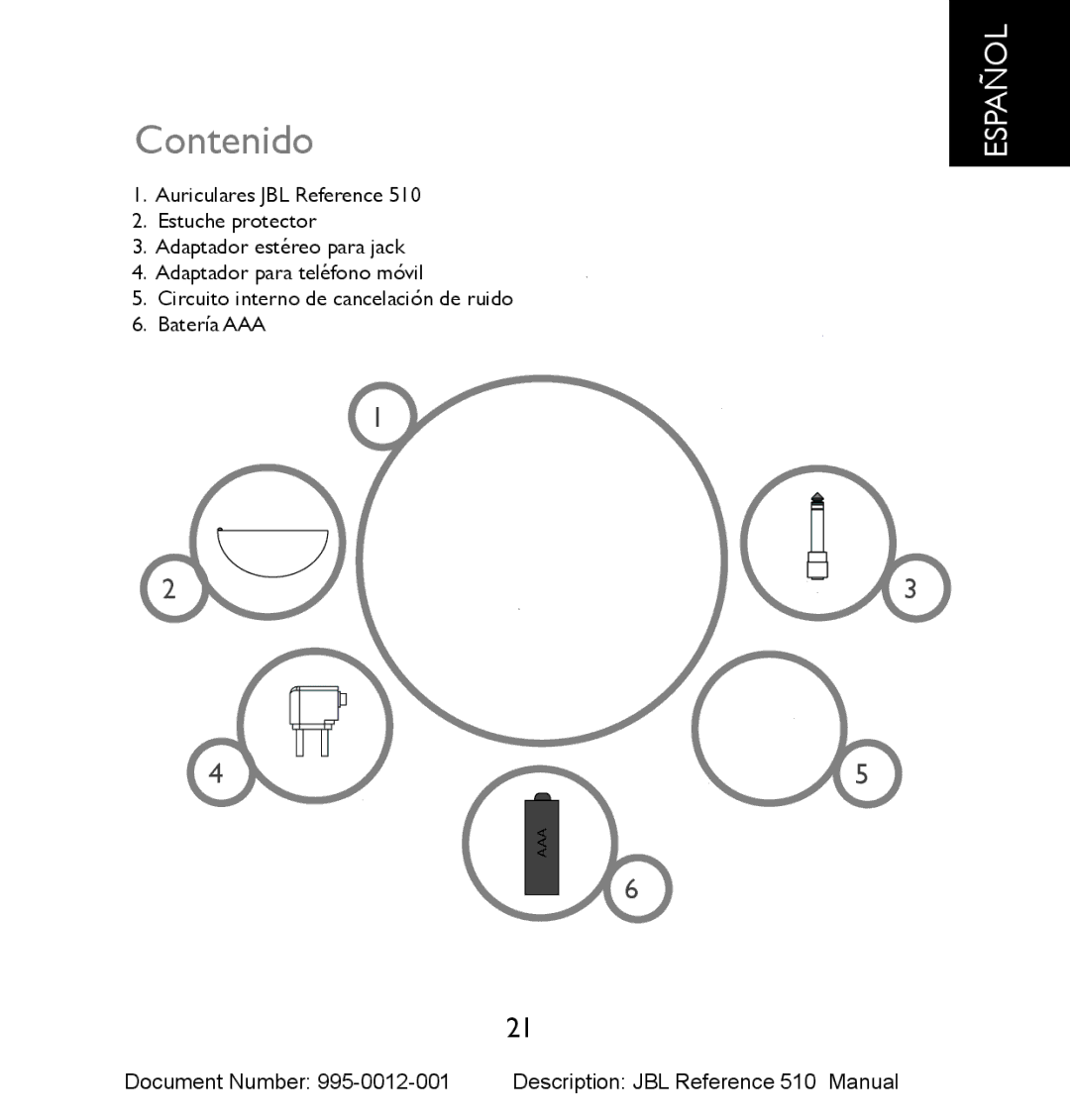 JBL 510 manual Contenido 