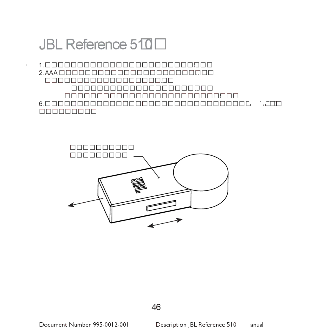 JBL manual JBL Reference 510 사용 