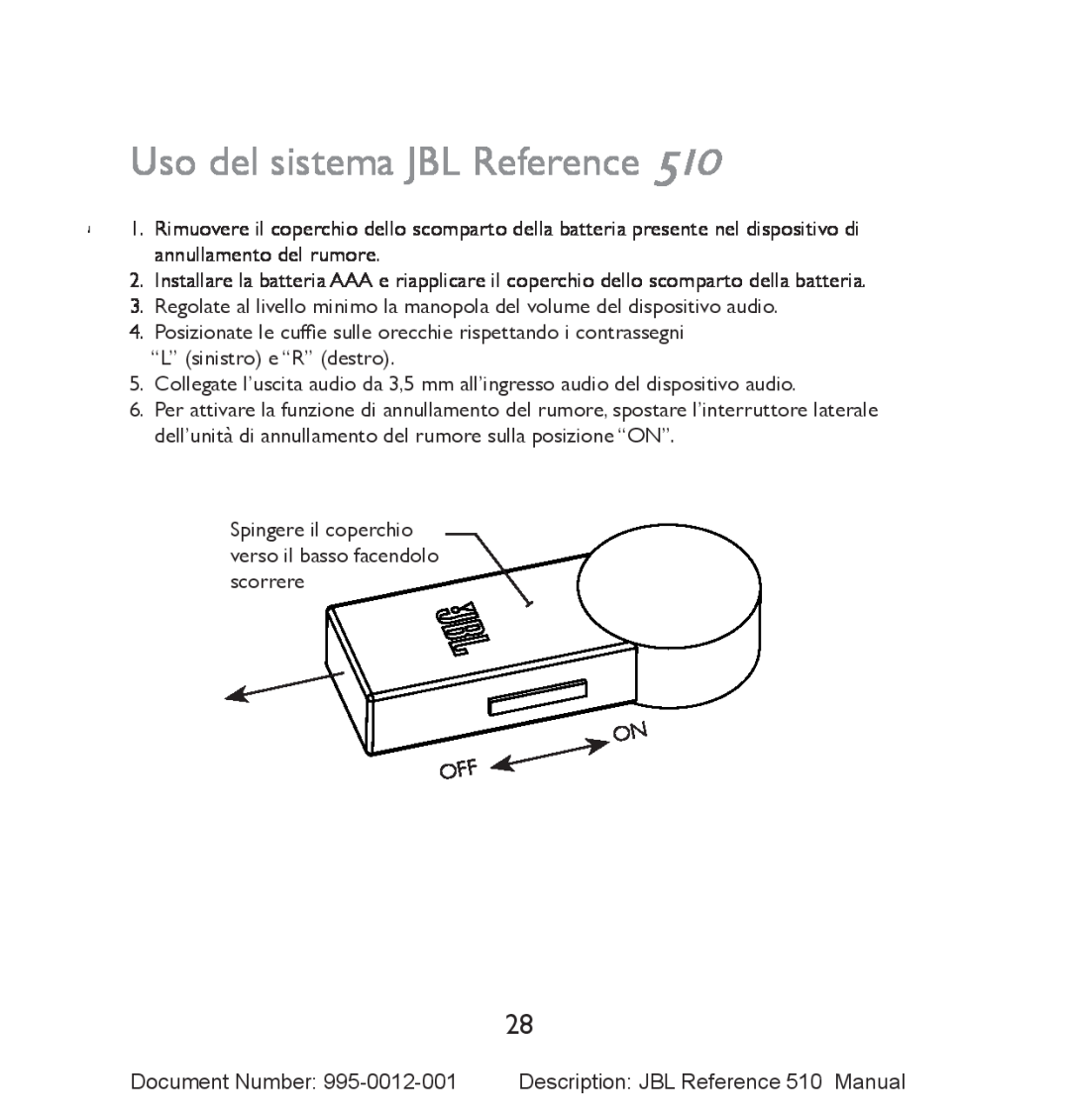 JBL 510 manual Uso del sistema JBL Reference 