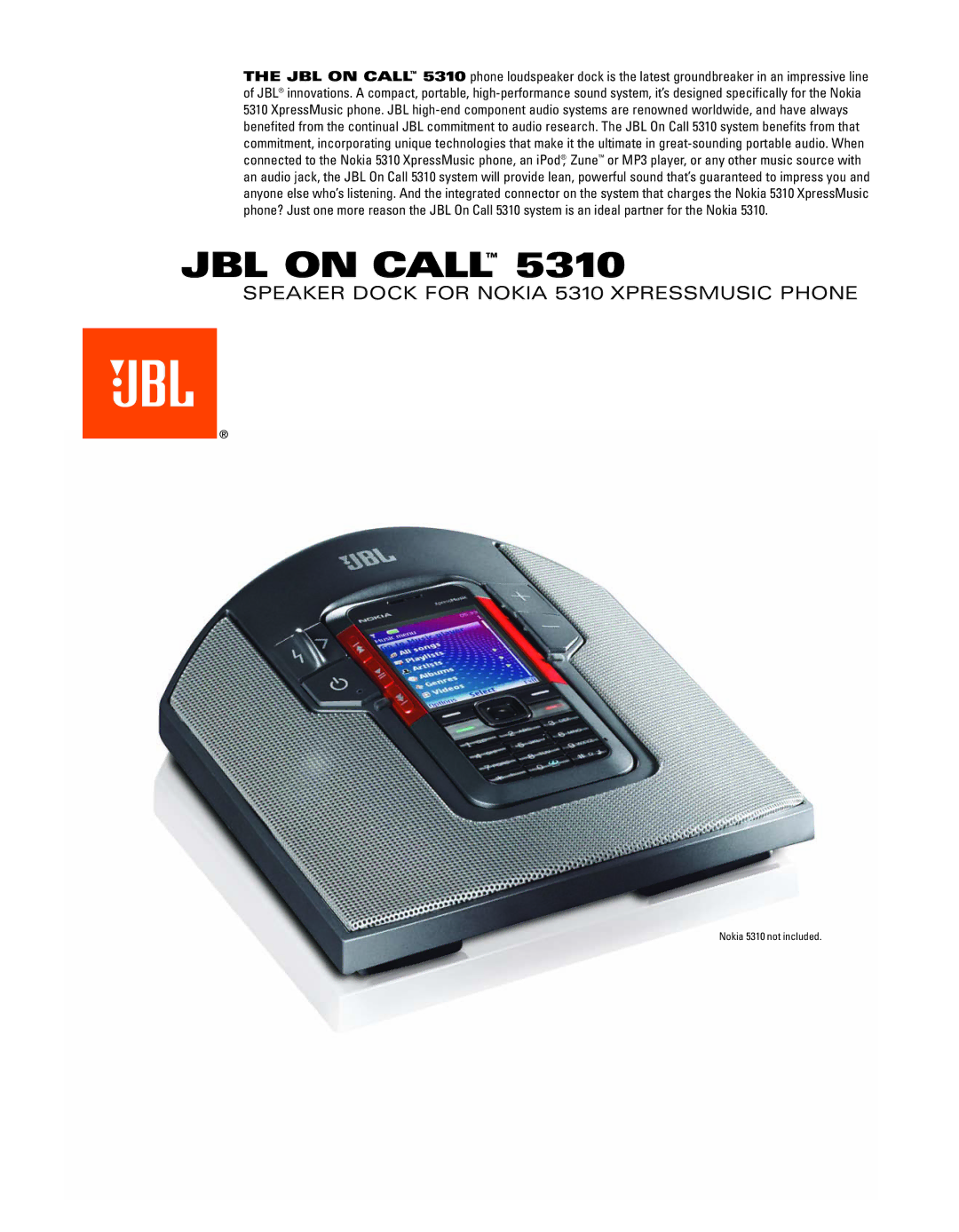 JBL 5310 manual JBL on Call 