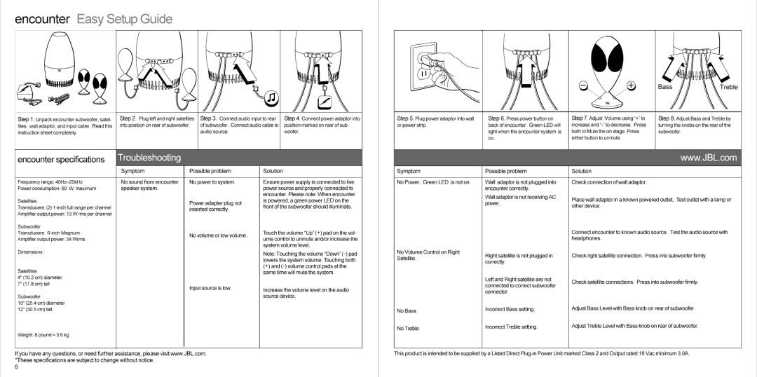 JBL 950-0074-001 setup guide 