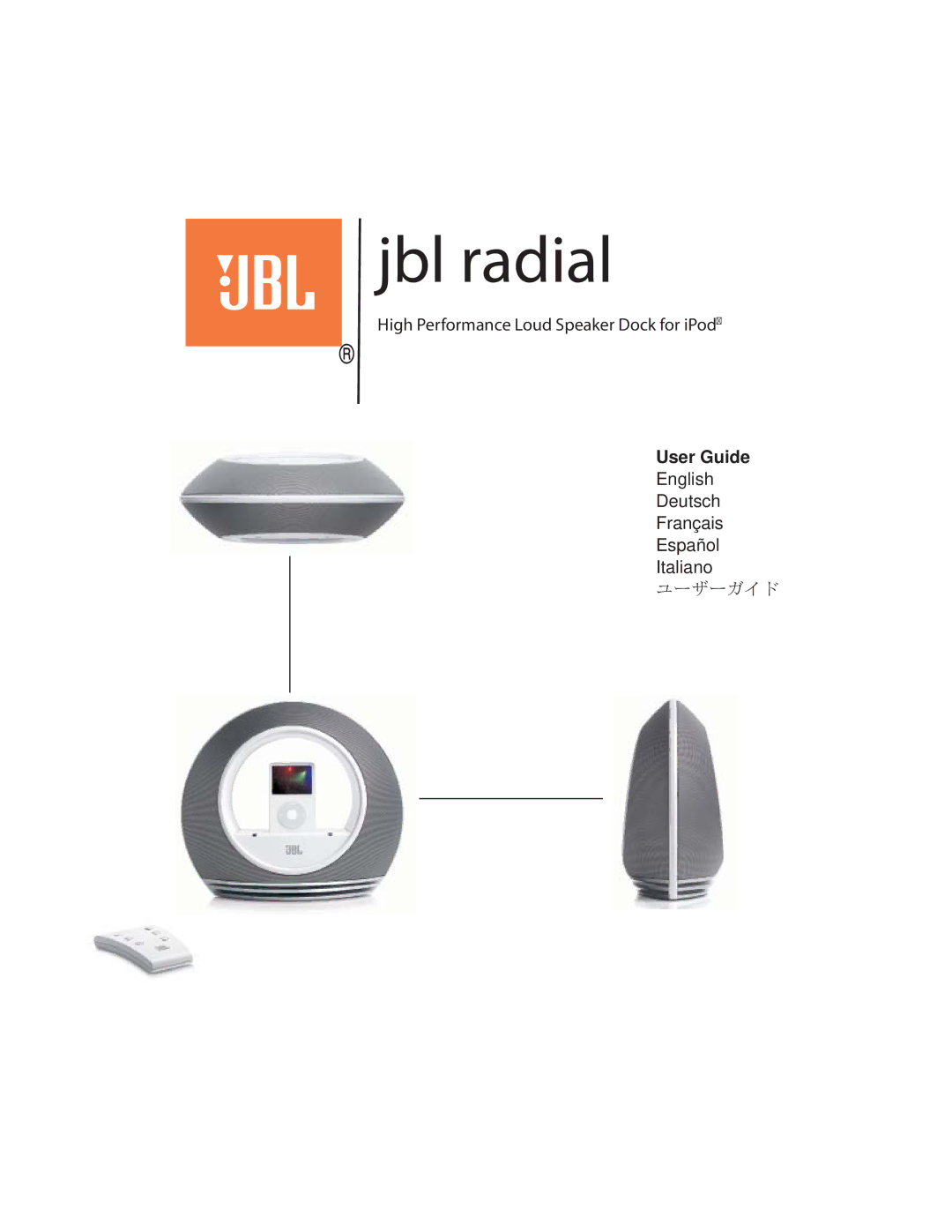 JBL 8950-0113-001, 9950-0113-001, 7950-0113-001 manual High Performance Loud Speaker Dock for iPod, User Guide 