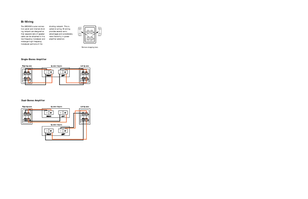 JBL ARC30, ARC1000, ARC CENTER setup guide Bi-Wiring 