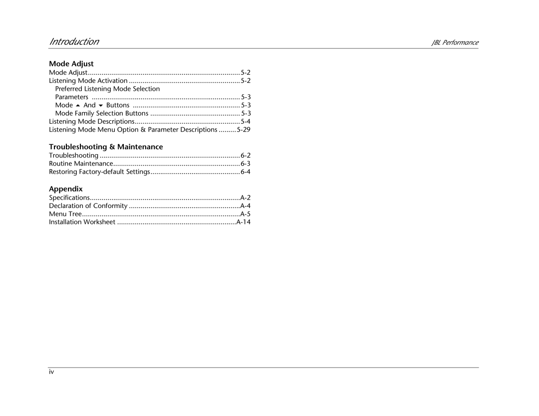 JBL AV1 manual Troubleshooting & Maintenance 