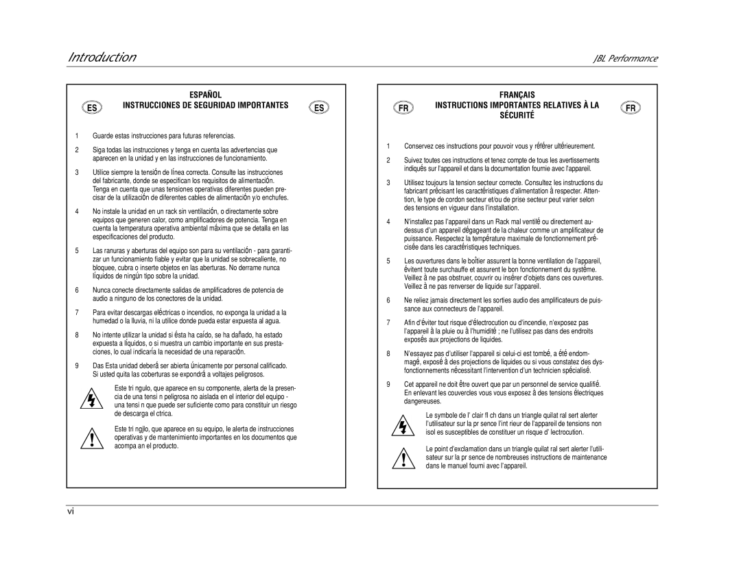 JBL AV1 manual Español Instrucciones DE Seguridad Importantes 