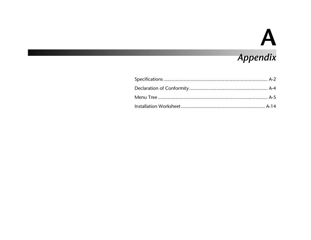 JBL AV1 manual Appendix, A-14 