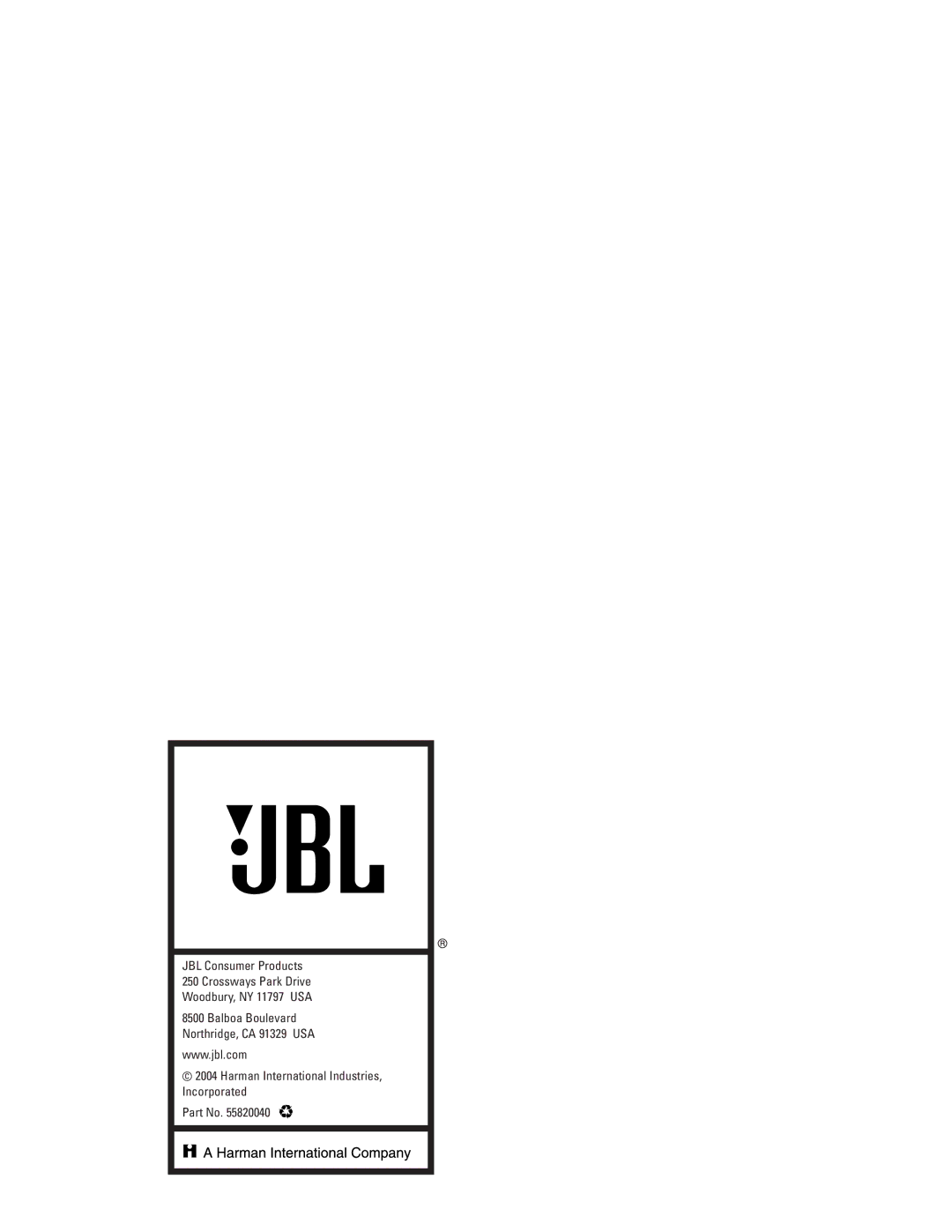 JBL AVR480 manual 