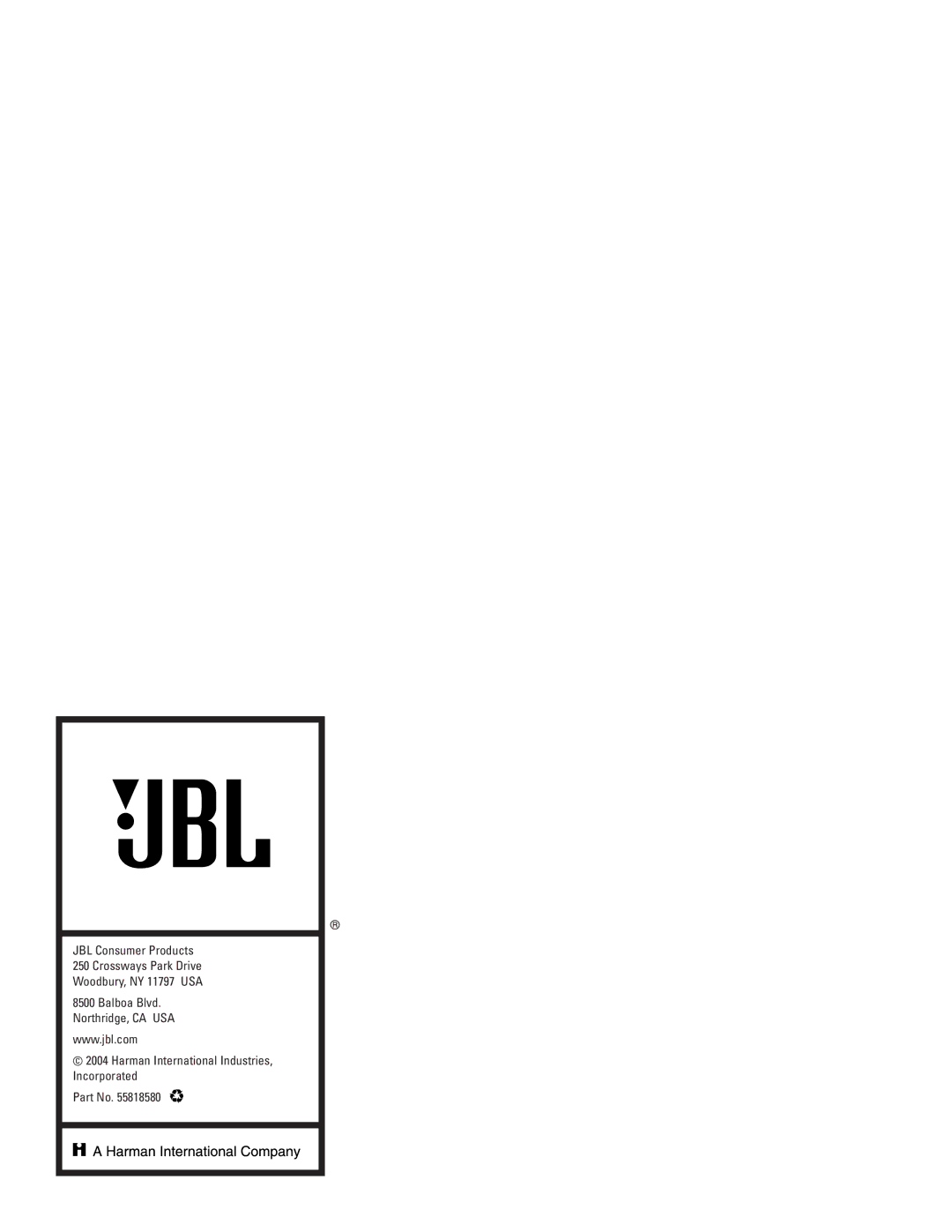 JBL AVR580 manual 