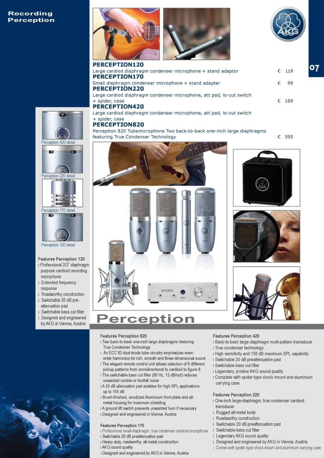 JBL C414B-XLII+H85, C414B-XLII/ST, C414B-XLS/ST manual Perception 