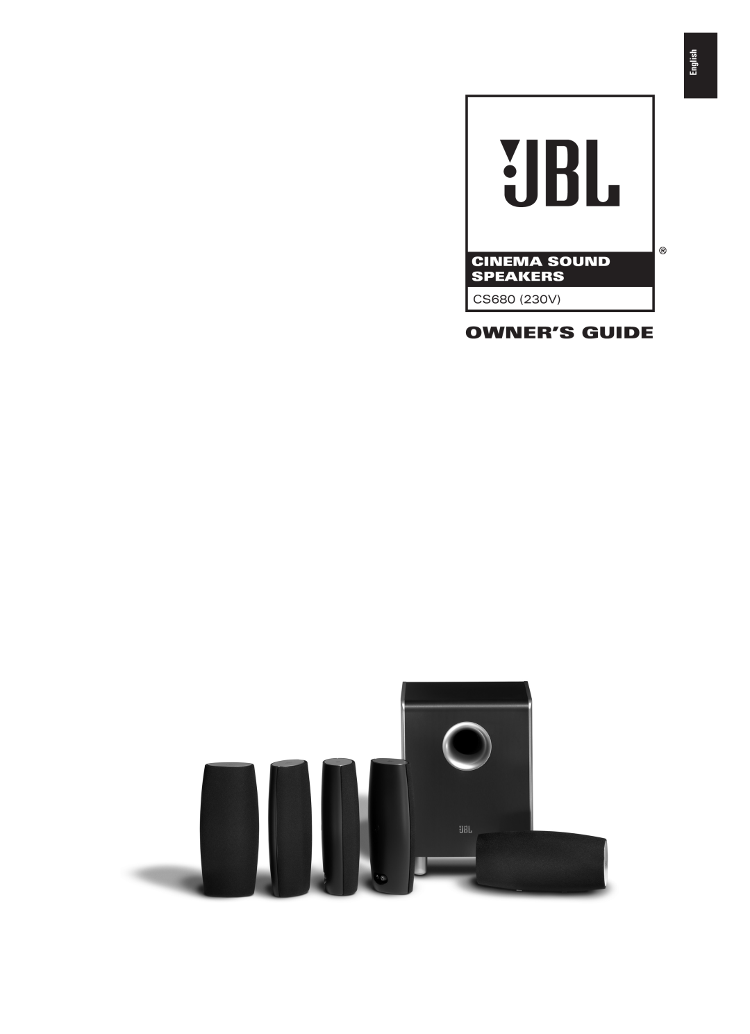 JBL CS680 (230V) manual Owner’S Guide, Cinema Sound Speakers, English 