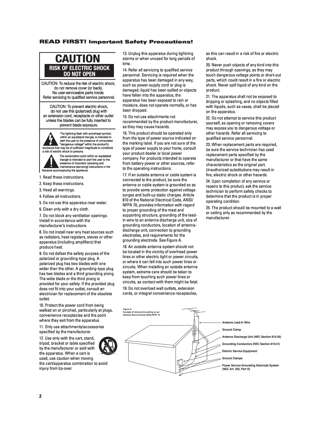 JBL CS680 (230V) manual READ FIRST! Important Safety Precautions 