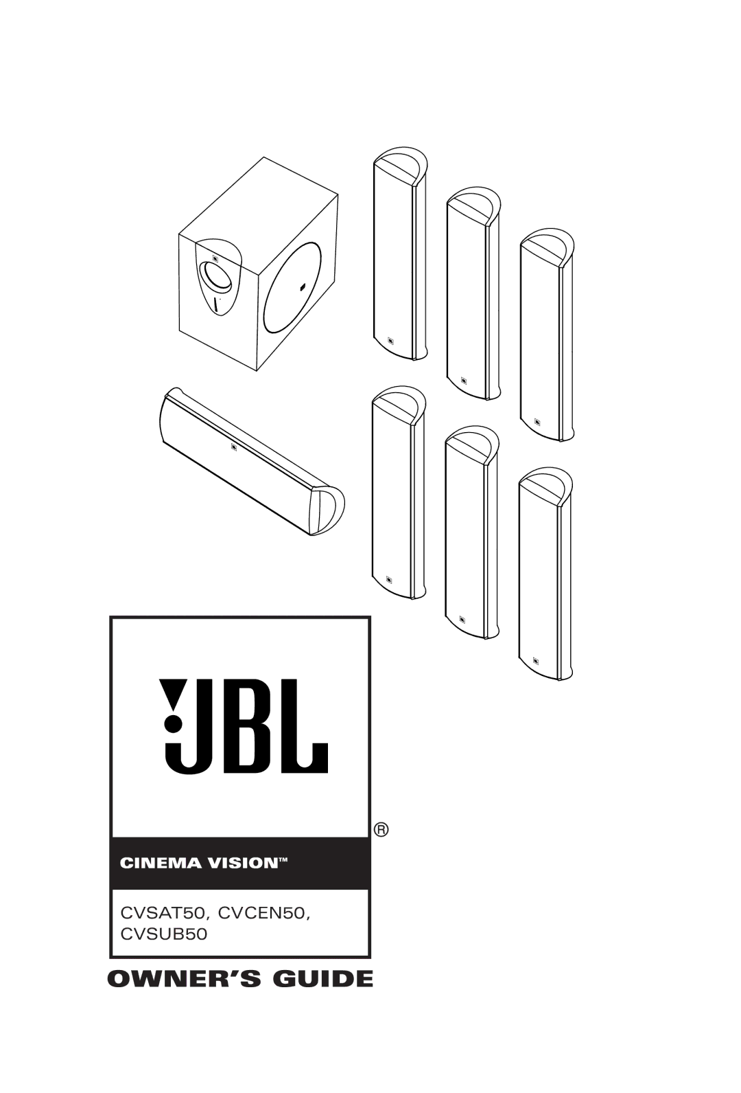 JBL CVSAT50, CVCEN50, CVSUB50 manual OWNER’S Guide 