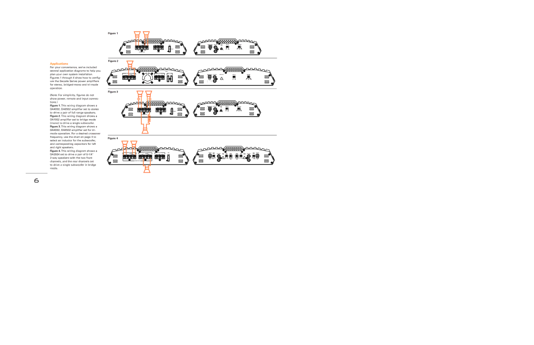 JBL DA4002, DA6502, DA3504, DA1002 manual Applications 