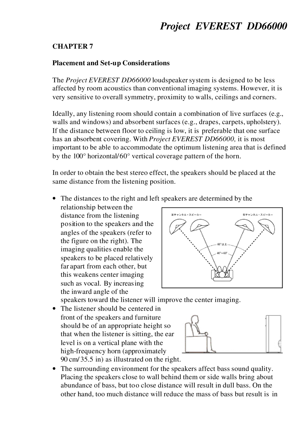 JBL DD66000 manual Placement and Set-up Considerations 