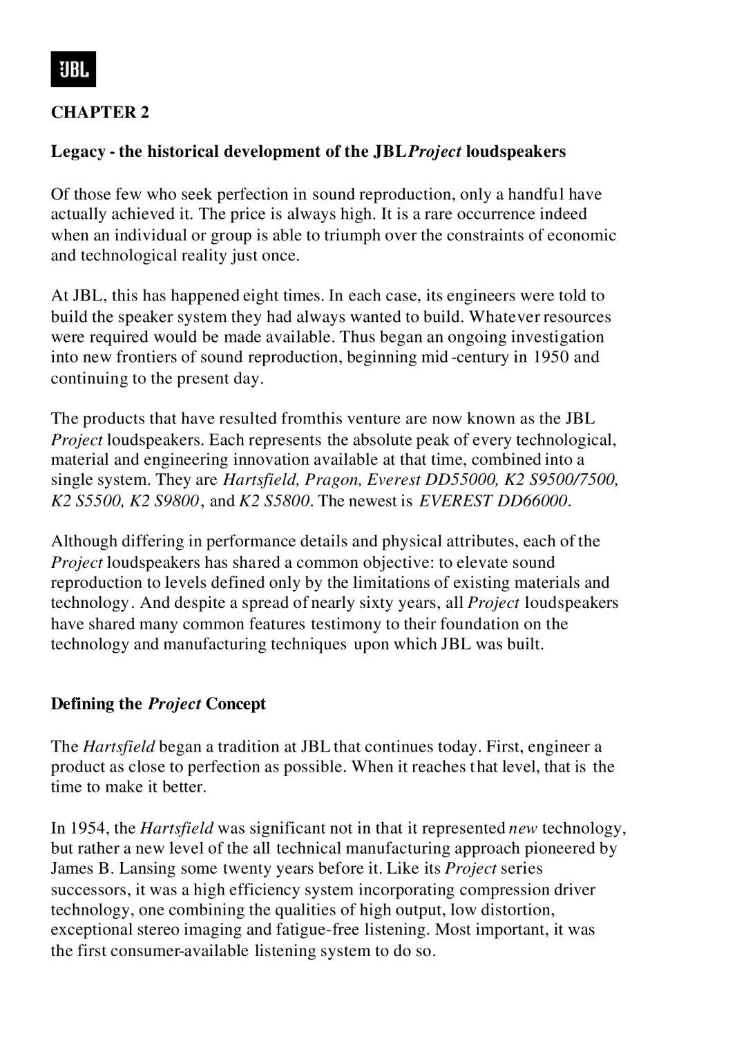 JBL DD66000 manual Defining the Project Concept 