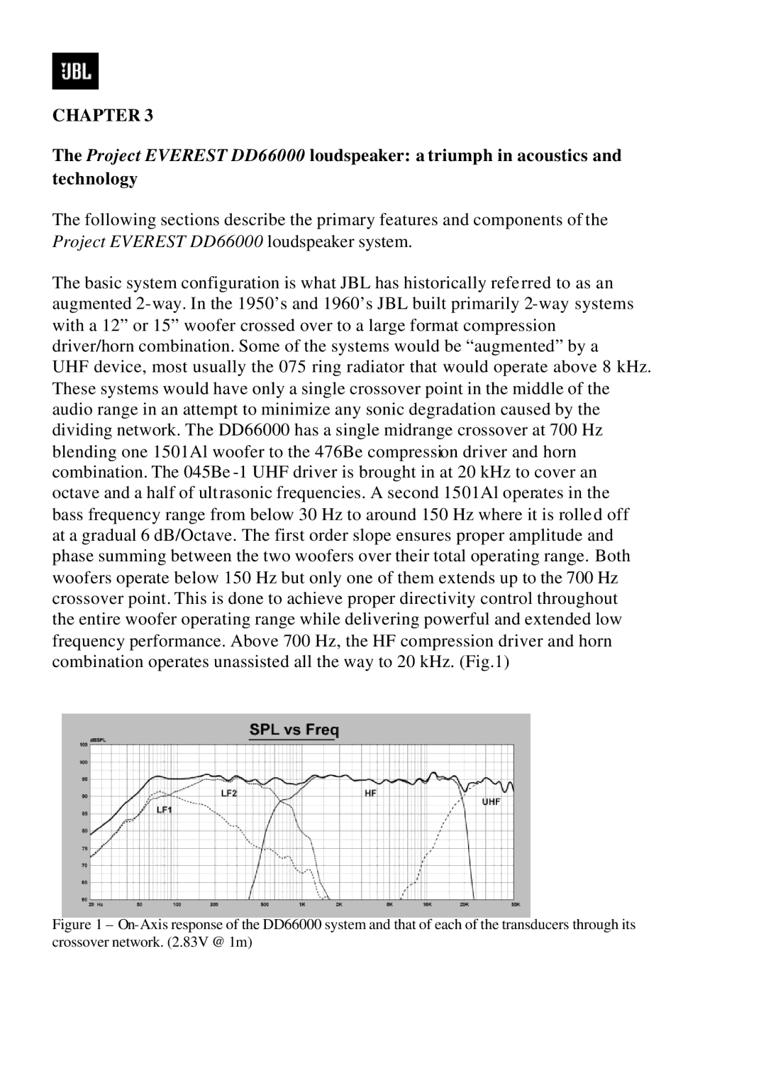 JBL DD66000 manual Chapter 