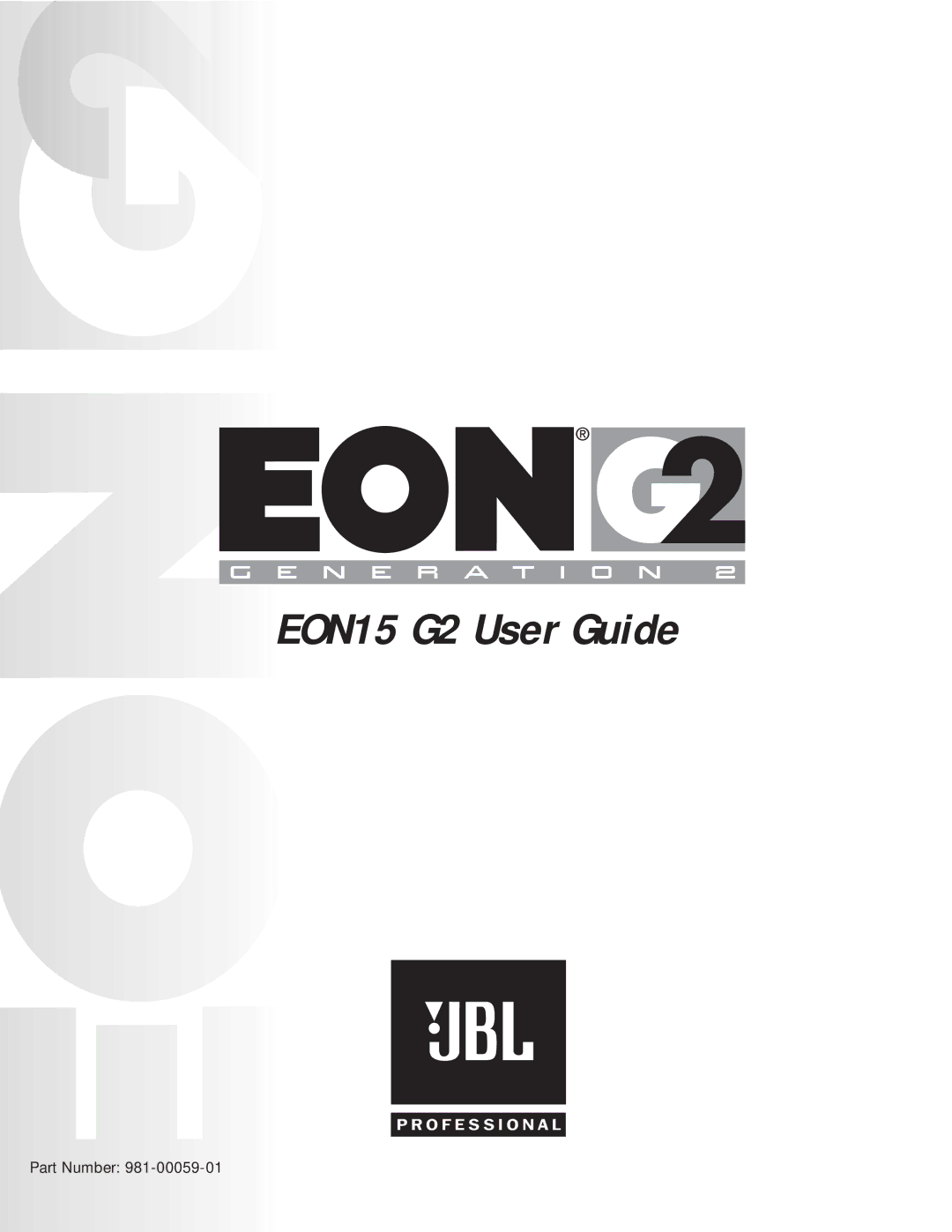 JBL manual EON15 G2 User Guide 