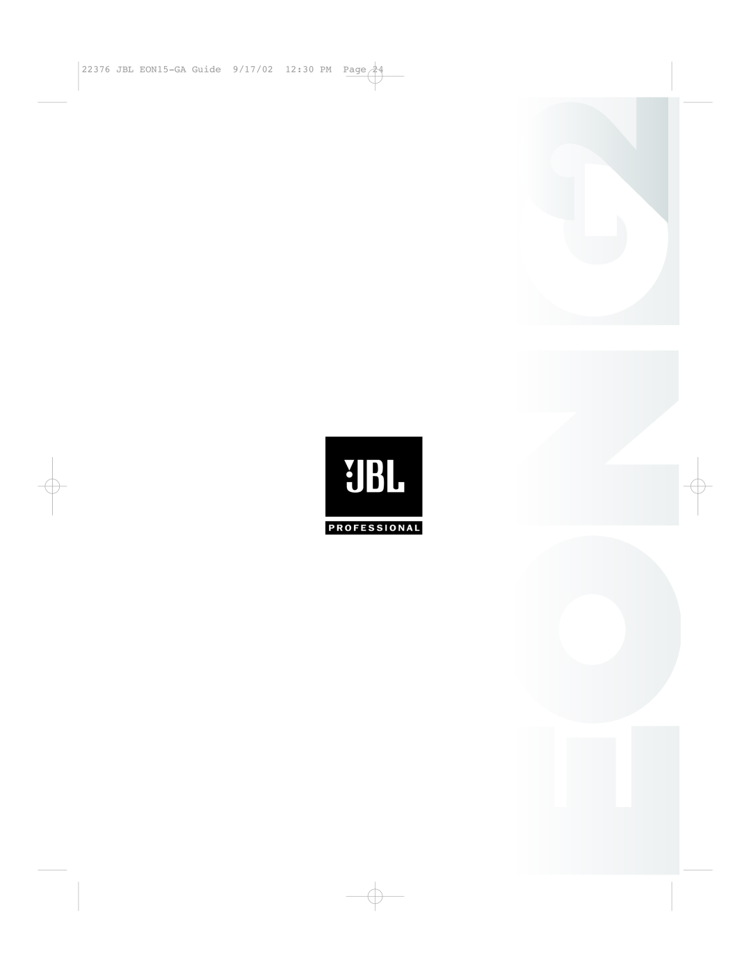 JBL manual JBL EON15-GAGuide 9/17/02 12 30 PM Page 