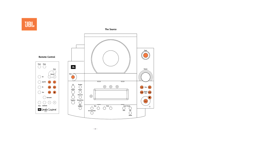 JBL ESC550 setup guide Remote Control 