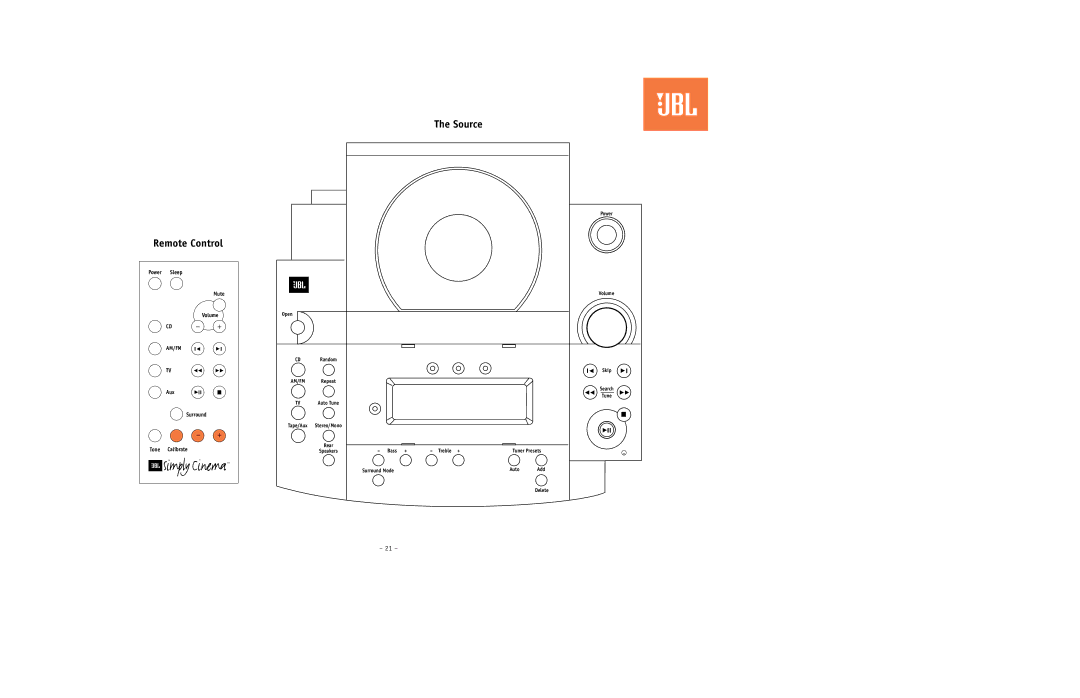 JBL ESC550 setup guide Remote Control 