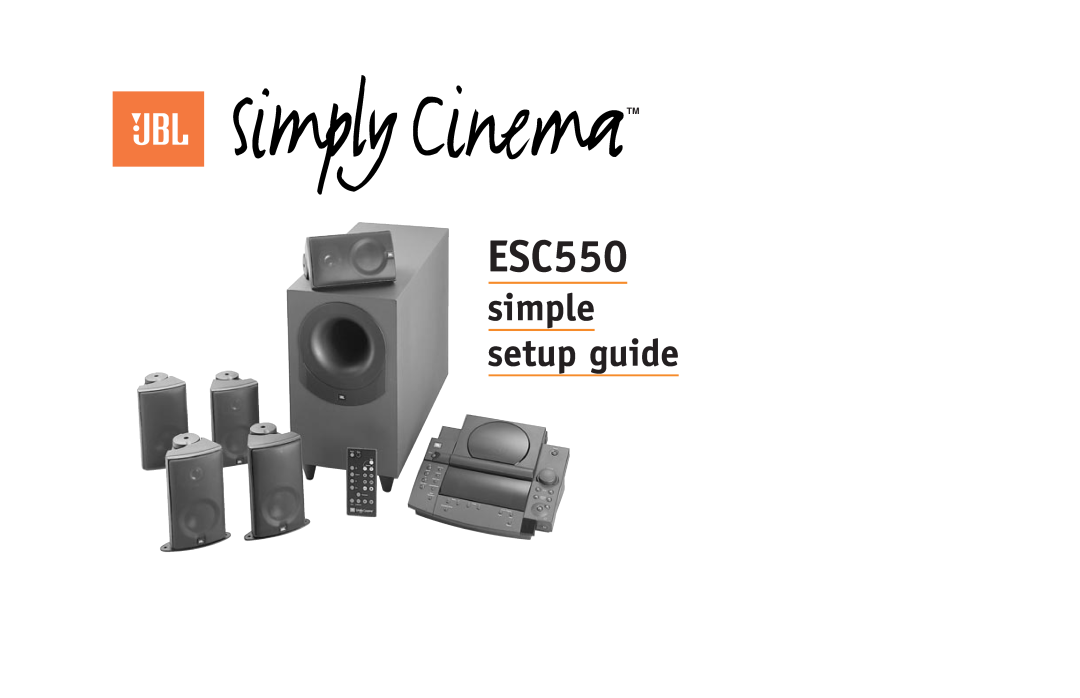 JBL ESC550 setup guide simple setup guide 