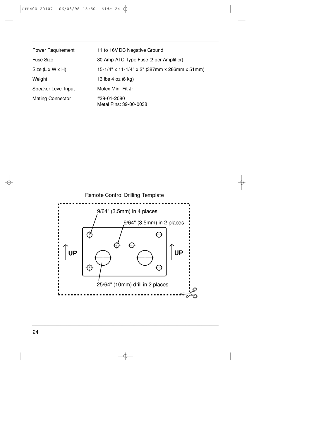 JBL manual GTH400-20107 06/03/98 1550 Side 