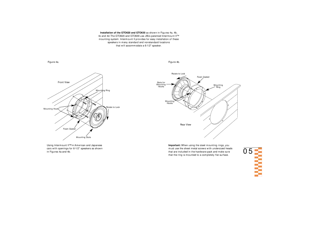 JBL GTO620, GTO930, GTO630, GTO7520, GTO6420, GTO520, GTO920, GTO420, GTO320 owner manual That will accommodate a 6-1/2 speaker 