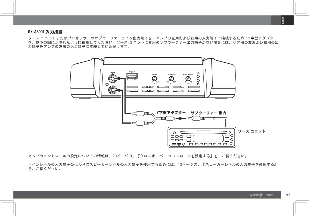 JBL GX-A602 owner manual GX-A3001 入力接続 