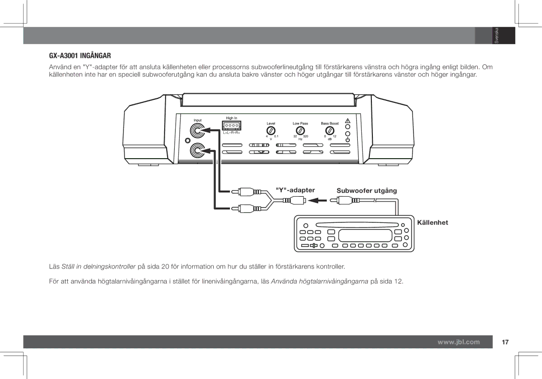 JBL GX-A602 owner manual GX-A3001 Ingångar 