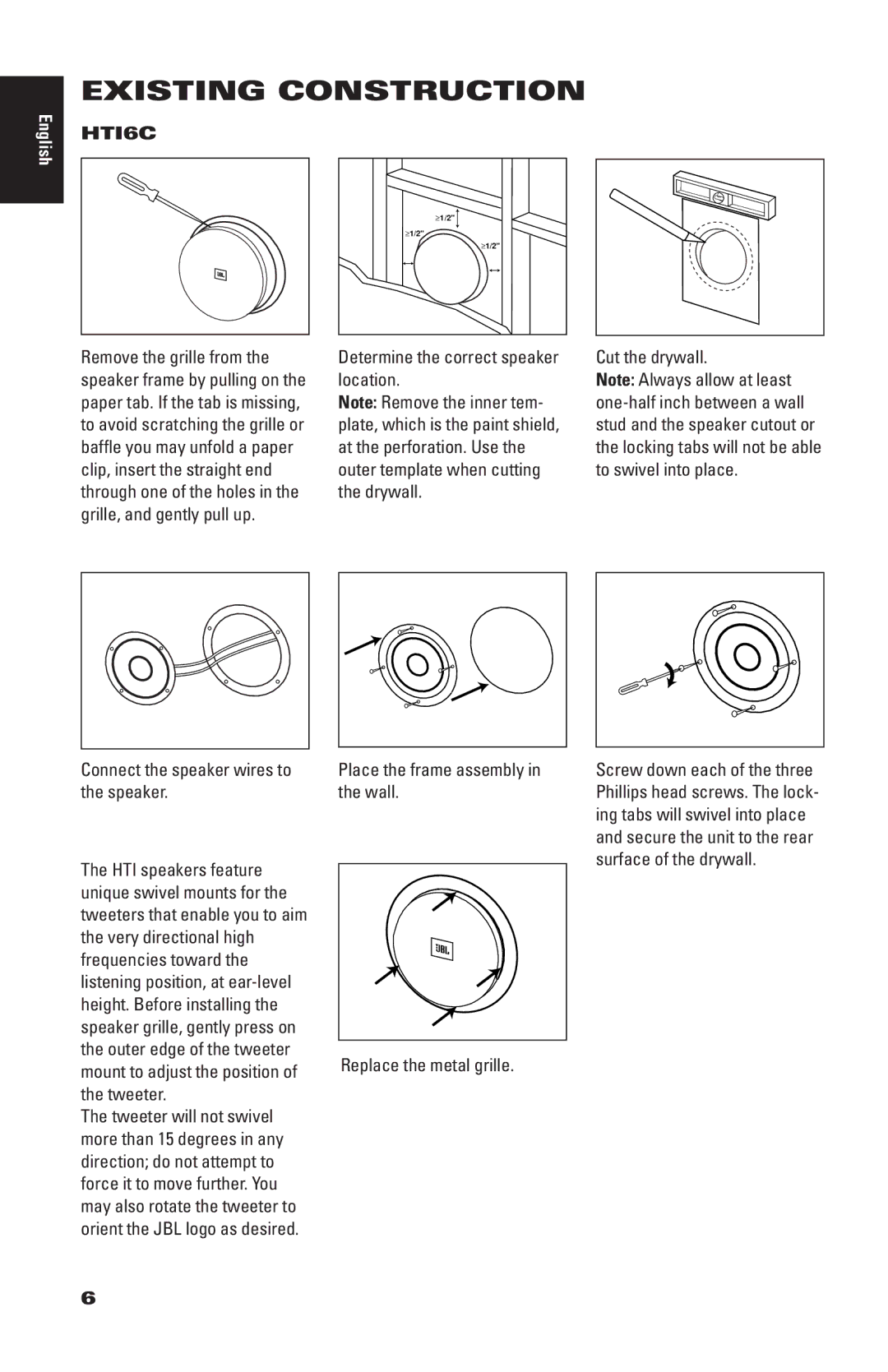 JBL HT155, HT16C, HT18 manual ≥1/2 