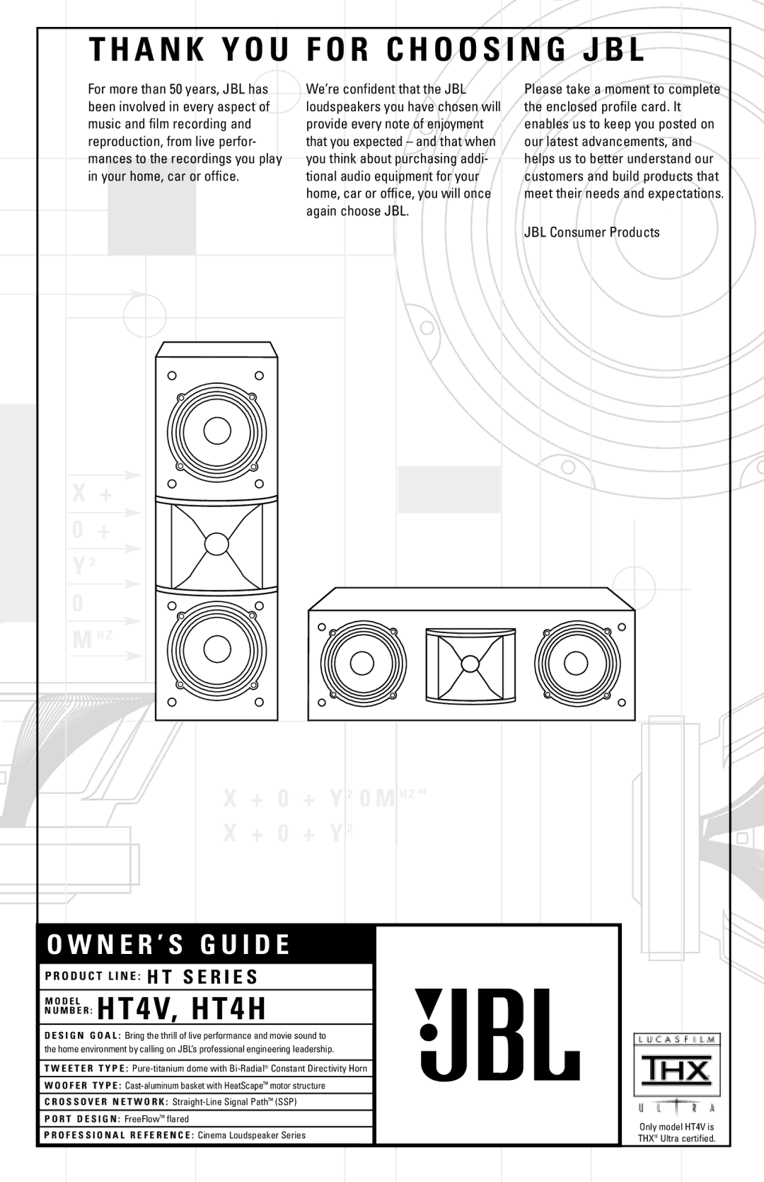 JBL HT4HN manual Confident that the JBL, Been involved in every aspect, Enclosed profile card. It, Our latest advancements 