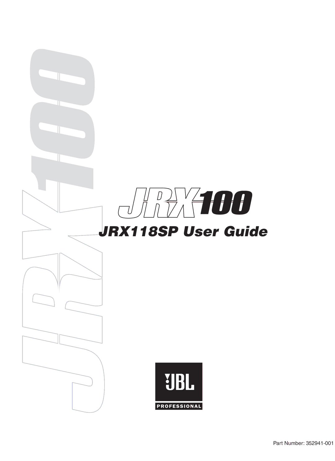 JBL manual JRX118SP User Guide 