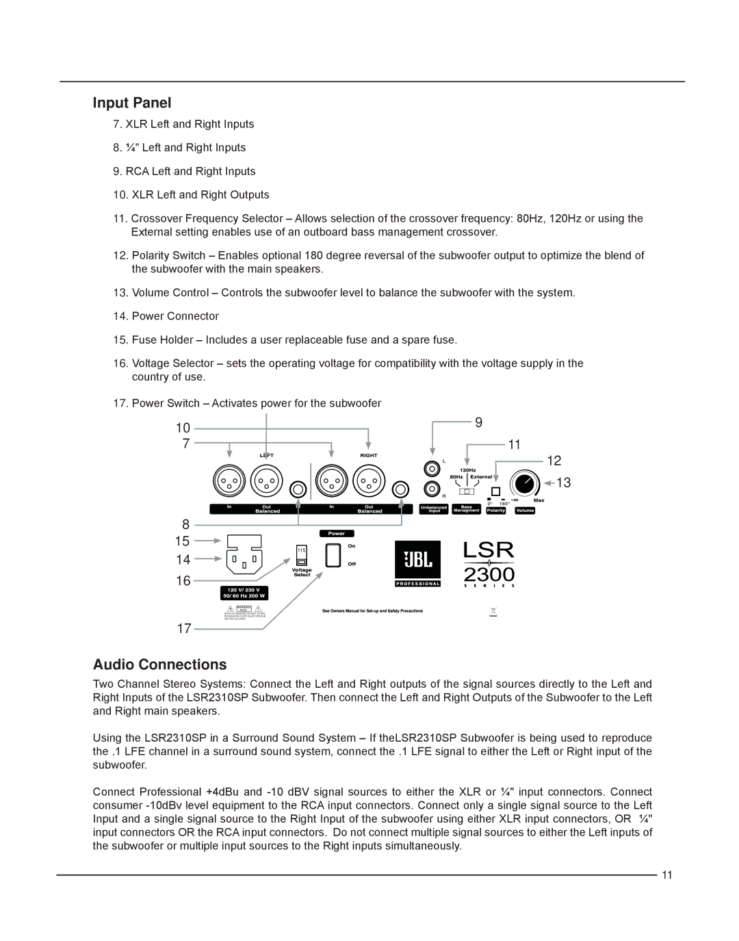 JBL LSR2328P owner manual 115 