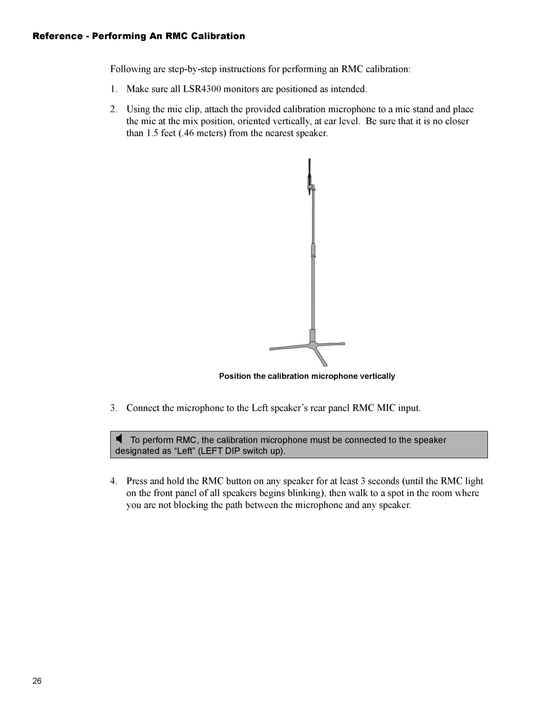 JBL LSR4326P, LSR4328P owner manual Reference Performing An RMC Calibration 