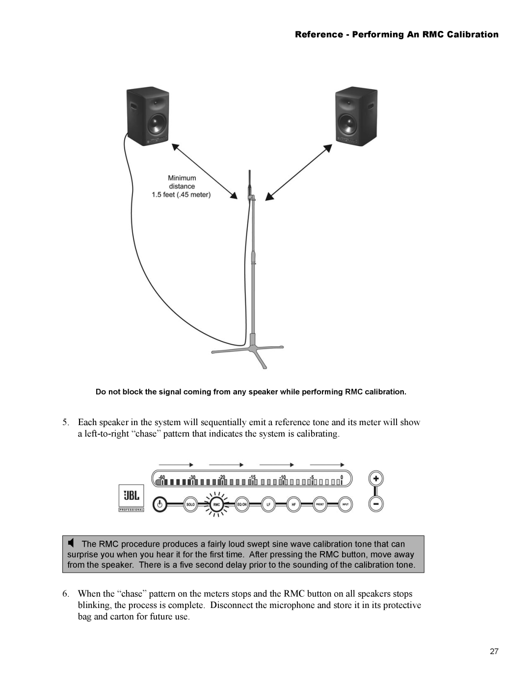 JBL LSR4328P, LSR4326P owner manual Reference Performing An RMC Calibration 