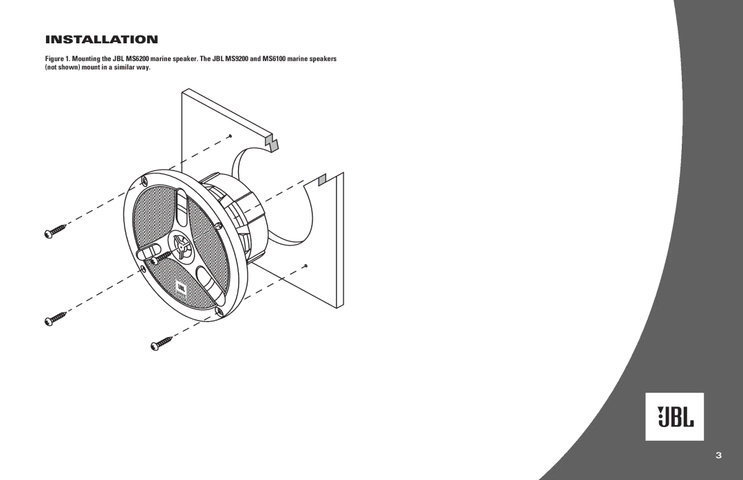 JBL MS6200, MS6100, MS9200 owner manual Installation 