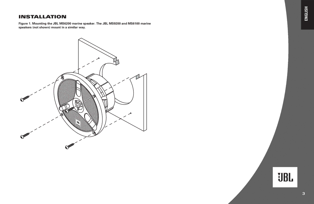 JBL MS6200, MS6100, MS9200 owner manual Installation 