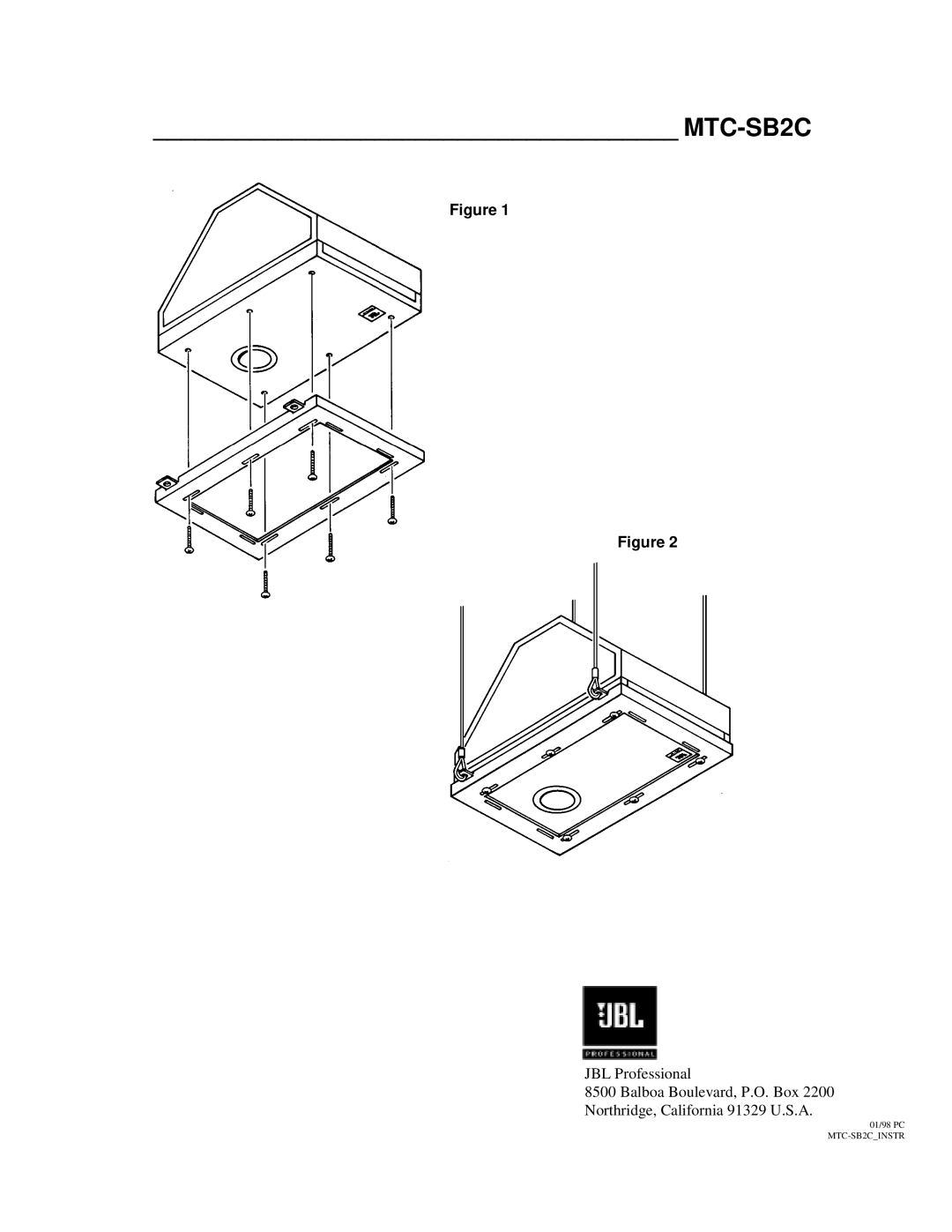 JBL MTC-SB2C manual 