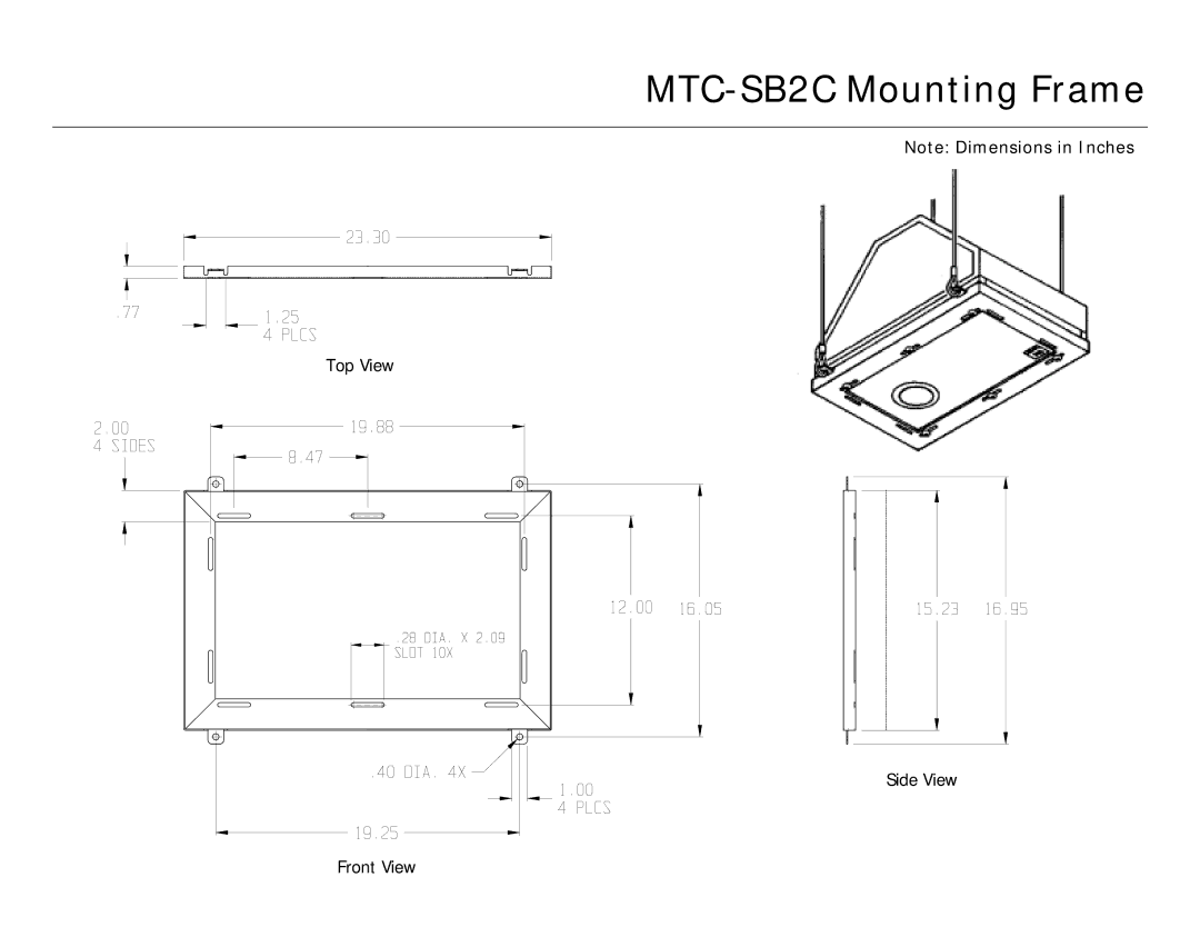 JBL manual MTC-SB2C Mounting Frame 