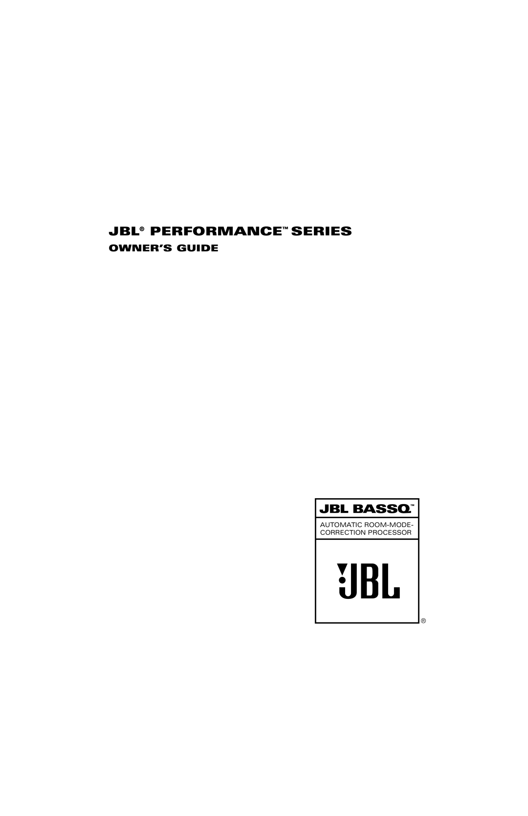 JBL Professional BASSQ manual JBL Performance Series 