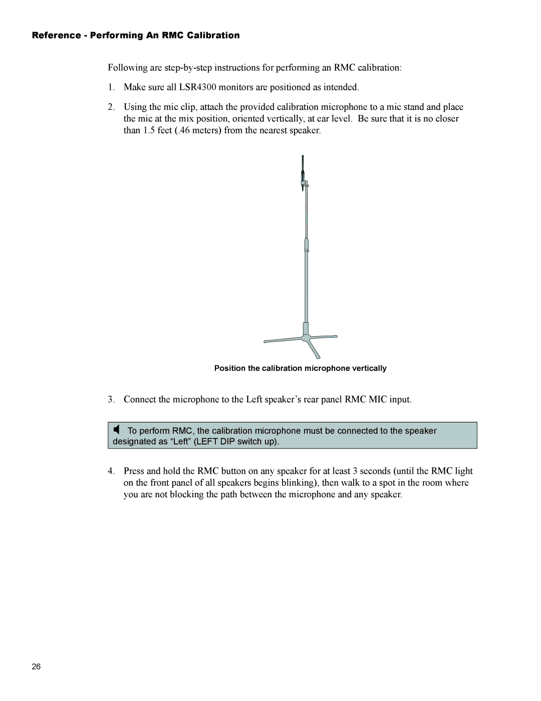 JBL Professional LSR4328P, LSR4326P owner manual Reference Performing An RMC Calibration 