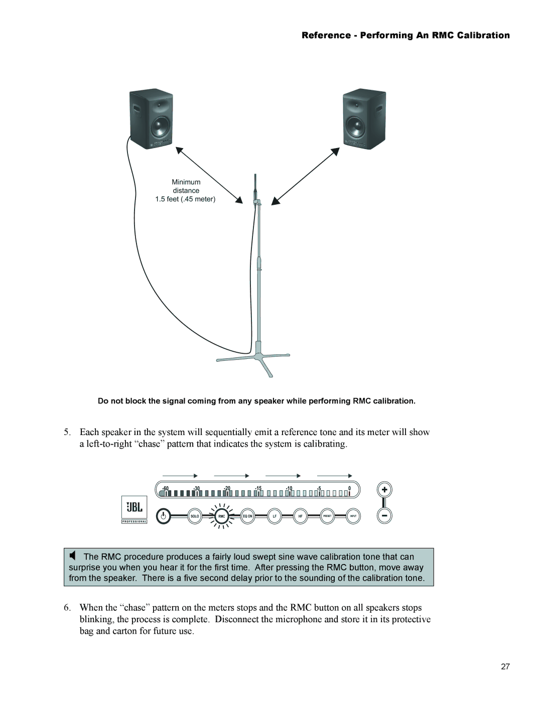 JBL Professional LSR4326P, LSR4328P owner manual Reference Performing An RMC Calibration 