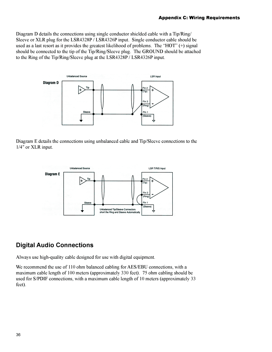 JBL Professional LSR4328P, LSR4326P owner manual Digital Audio Connections 