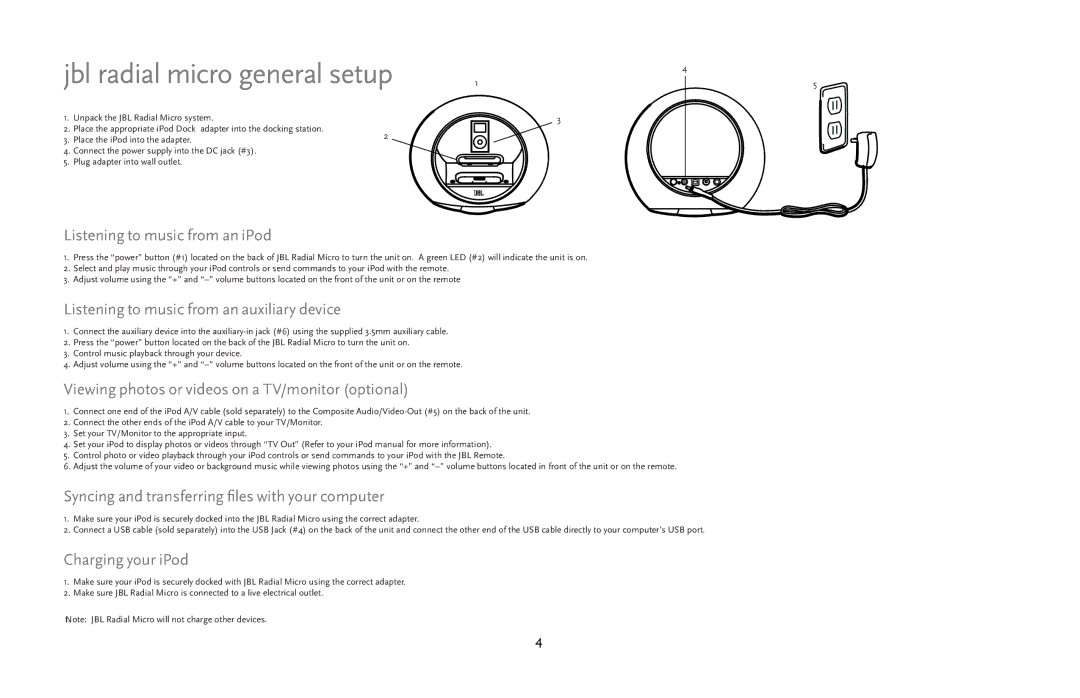 JBL manual Jbl radial micro general setup 