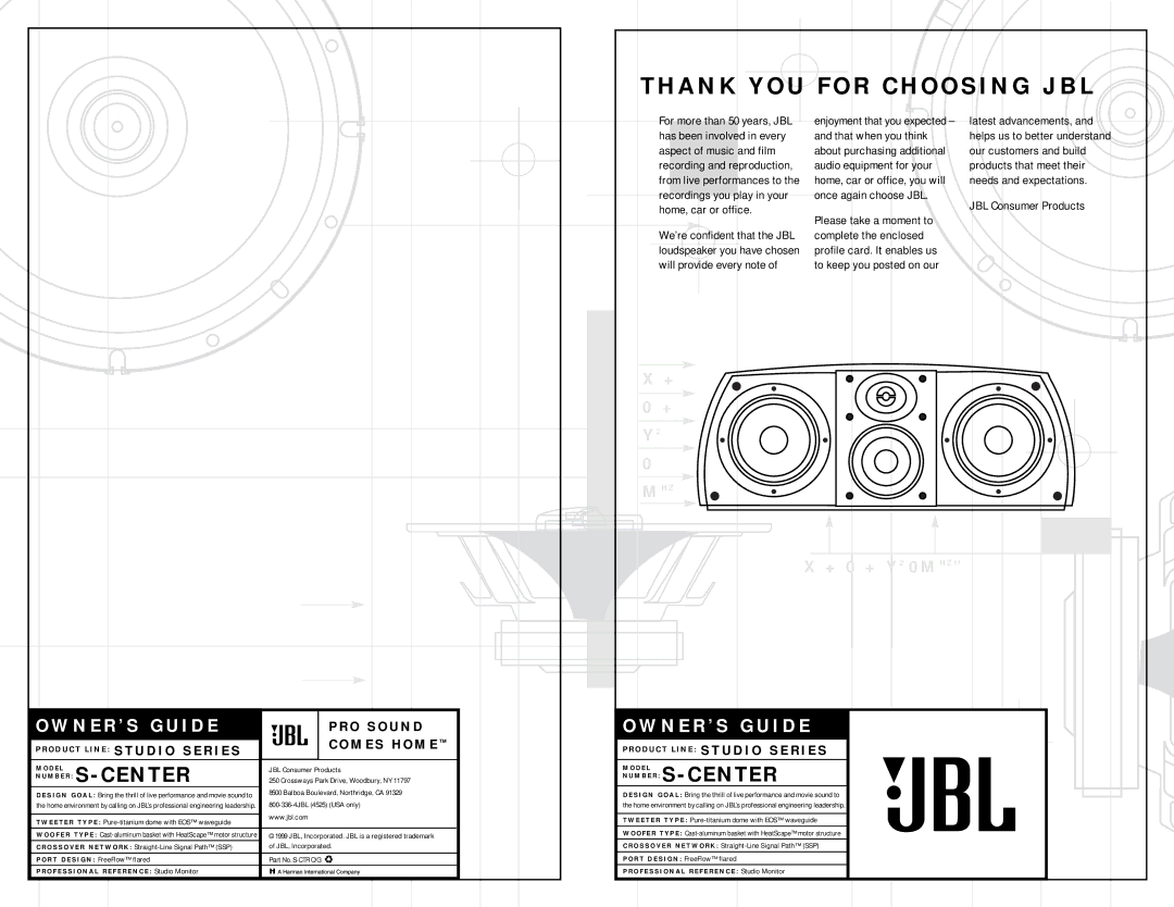 JBL S-CTR manual R C H O O S I N G J B L 