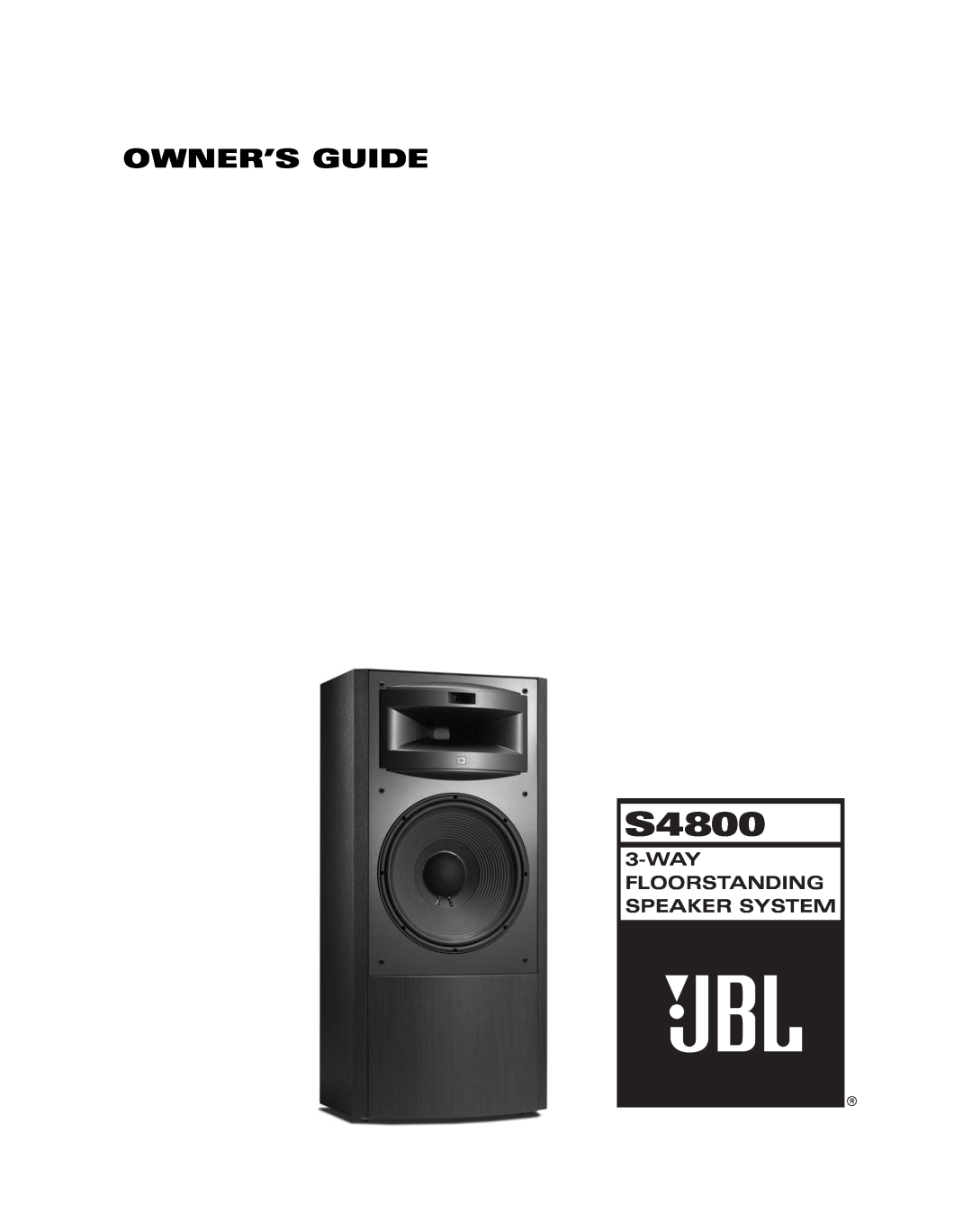 JBL S4800 manual Owner’S Guide, Wayfloorstanding Speaker System 