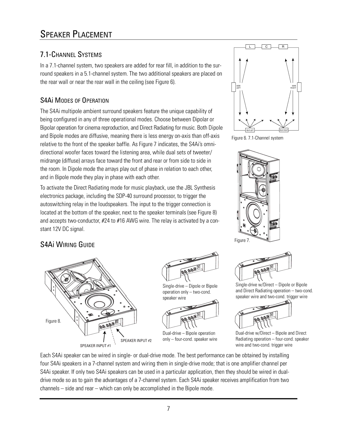 JBL S4HC, S4VC manual S4Ai Wiring Guide, S4Ai Modes of Operation 