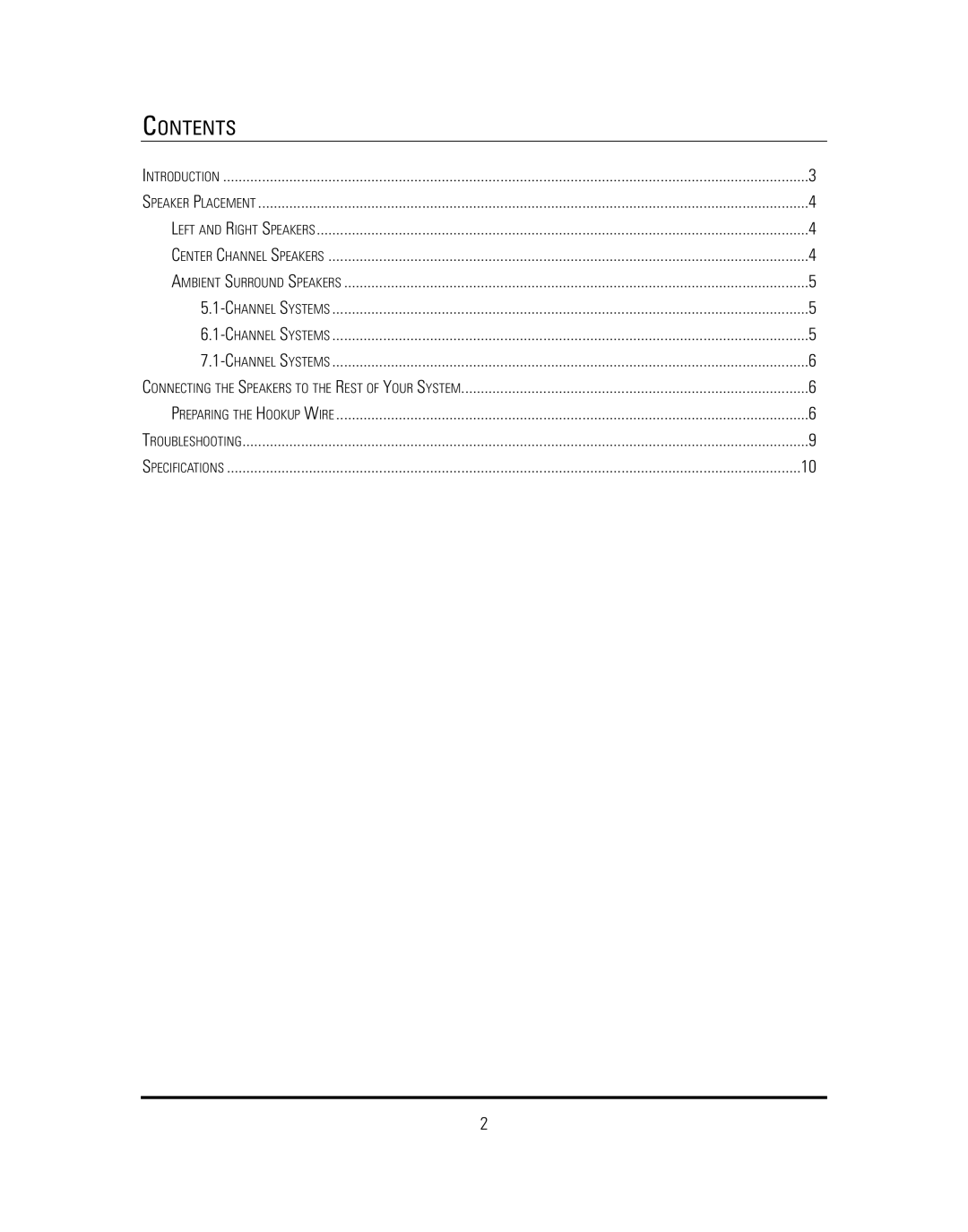 JBL SAM3VA, SAM3HA manual Contents 