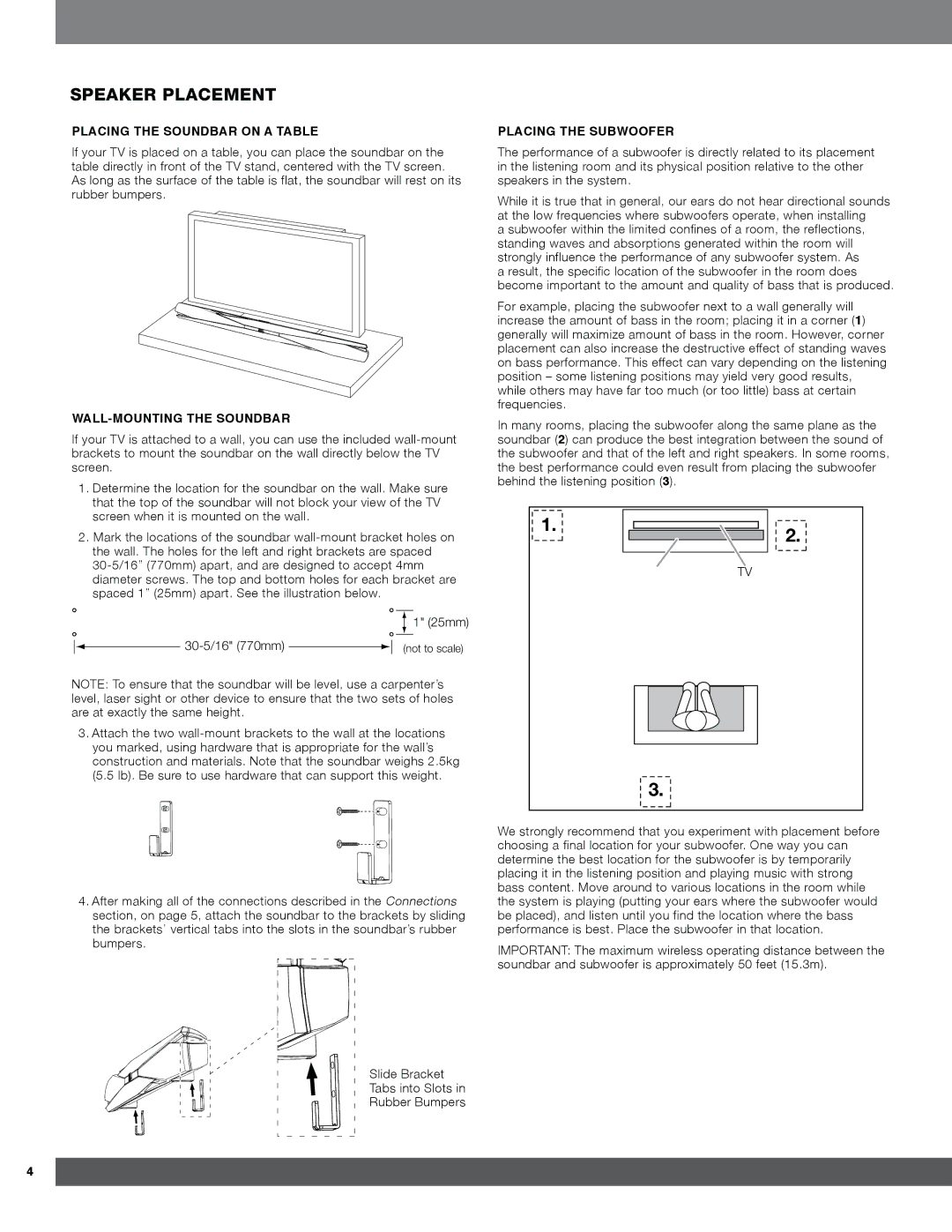 JBL SB300 quick start Speaker Placement, $&,1*7+6281%$521$7$%/, $//02817,1*7+6281%$5, $&,1*7+68%225,  