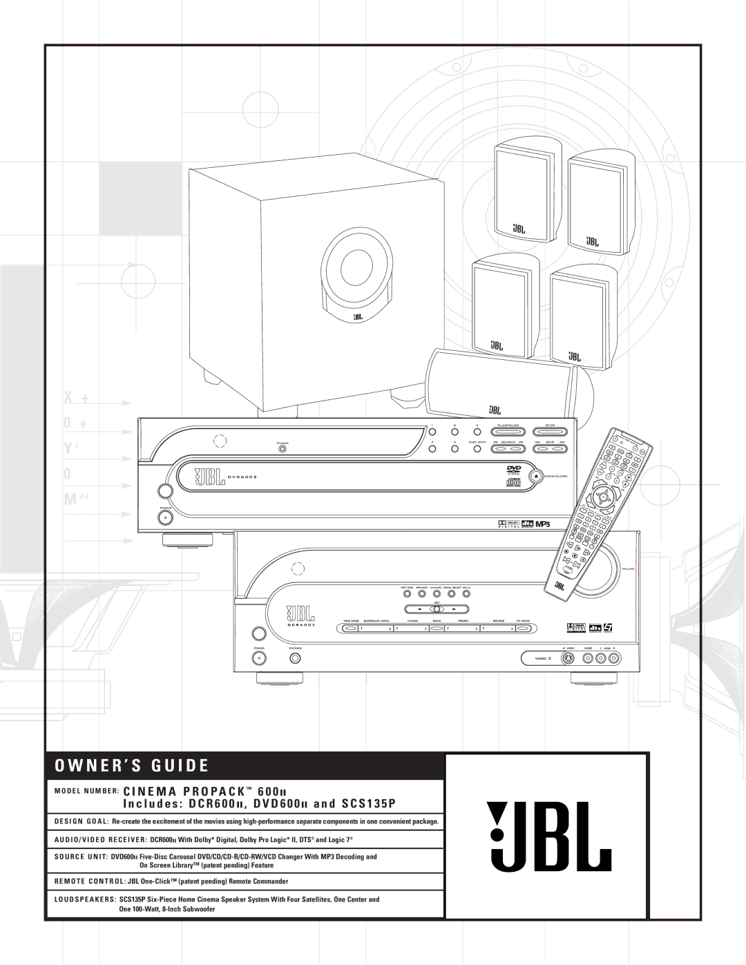 JBL DVD600II, SCS135P, DCR600II manual N E R ’ S G U I D E 